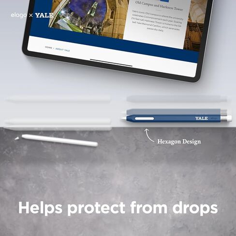 حافظة أقلام Elago x Yale University الكلاسيكية متوافقة مع غطاء غطاء الجيل الثاني من Apple Pencil، متوافقة مع الشحن المغناطيسي والنقر المزدوج [البضائع الرسمية] in Saudi Arabia