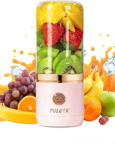 Cordless Portable Blender, USB-C Rechargeable 14 Oz BPA Free Personal Juicer for Smoothies and Shakes with Travel Cup and Lid, Deep Blue in Saudi Arabia