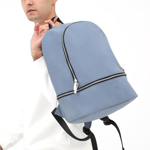 حقيبة ظهر Mum's Memory City Adventurer للنساء والرجال خفيفة الوزن للكلية ومضادة للماء للسفر وحقيبة ظهر كاجوال مقاس 16.5 بوصة للكمبيوتر المحمول (أسود) in Kuwait