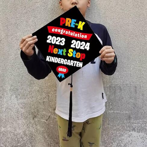 قبعة التخرج لمرحلة ما قبل الروضة مع غطاء علوي، زينة التخرج لمرحلة ما قبل المدرسة، قبعة التخرج الابتدائية، قبعة التخرج الابتدائية، رياض الأطفال التالي، ديكورات التخرج PRE-K 2024 in Kuwait