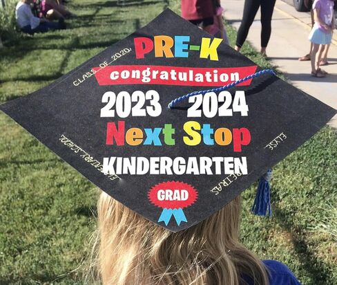 قبعة التخرج لمرحلة ما قبل الروضة مع غطاء علوي، زينة التخرج لمرحلة ما قبل المدرسة، قبعة التخرج الابتدائية، قبعة التخرج الابتدائية، رياض الأطفال التالي، ديكورات التخرج PRE-K 2024 in Kuwait