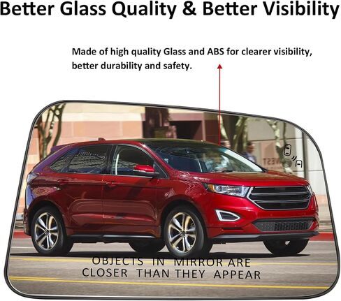 Driver Side Mirror Replacement for Ford Edge 2009 2010 2011 2012 2013 2014 2015 - Left Side Mirror Glass, Rear View Mirrors Glass with Power Heated & Blind Spot in Saudi Arabia