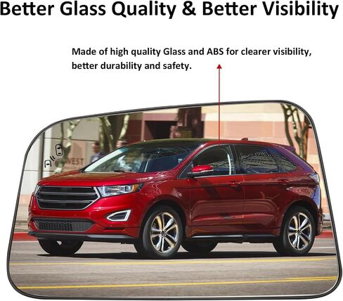 Driver Side Mirror Replacement for Ford Edge 2009 2010 2011 2012 2013 2014 2015 - Left Side Mirror Glass, Rear View Mirrors Glass with Power Heated & Blind Spot in Saudi Arabia
