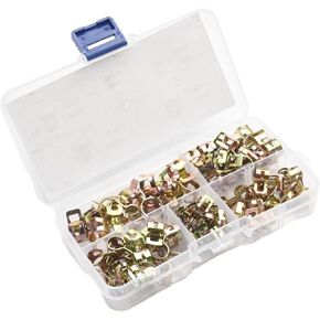 75PCS Galvanized Spring Steel Hose Clamps Set for Motorcycle Fuel Oil Water Lines Assorted Sizes 6mm–10mm Adjustable Industrial Pipe Tube Spring Clip Kit with Storage Box Leakproof in Kuwait