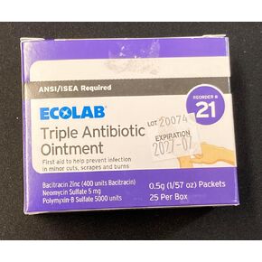 مرهم مضاد حيوي ثلاثي من إيكولاب، 25 قطعة-92373- إعادة الطلب رقم 21-1 حزمة (EXP: 2027) in Kuwait