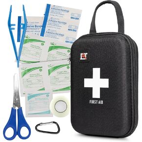 مجموعة الإسعافات الأولية المكونة من 53 قطعة من Avalanche، مجموعة لوازم الطوارئ المدمجة للمنزل أو المدرسة أو السيارة أو السفر أو الرياضة أو التخييم في علبة إسفنجية صلبة، مجموعة إسعافات أولية صغيرة محمولة، مموهة in Kuwait