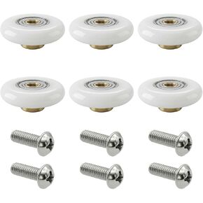 بكرات باب دش من الفولاذ المقاوم للصدأ 19 مم 304، جزء استبدال عجلة الباب المنزلق، عجلات مسار انزلاق الحمام، 6 قطع in Kuwait