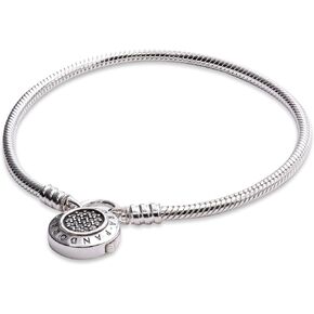 Pandora Jewelry Smooth Padlock Clasp Cubic Zirconia Bracelet in Sterling Silver in Saudi Arabia