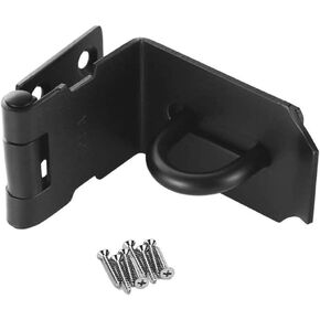 مزلاج قفل بزاوية قائمة من الفولاذ المقاوم للصدأ بزاوية 90 درجة - مشبك باب أمان للدفع/الانزلاق/باب الحظيرة، بسمك 2 مم، لمسة نهائية سوداء غير لامعة in Kuwait