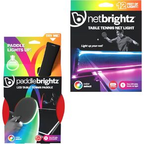 حزمة لعبة Brightz LED Ping Pong - تتضمن مجداف Ping Pong المضيء من PaddleBrightz وشبكة ضوء Ping Pong LED من NetBrightz للعب المثير والملون - مثالية ليالي الألعاب والحفلات والمرح in Kuwait