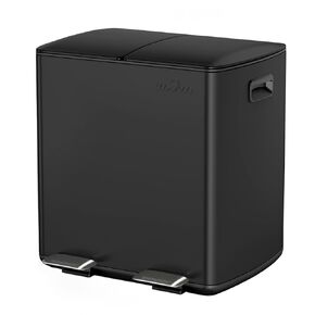 mVm Kitchen Trash Can,2x5.3Gallon(2x20L) Double Trash cans and Recycle Bin Combo with Lid and Anti-Fingerprint,Foot-Pedal,Soft-Close.Stainless Steel Garbage Can for Kitchen,Living Room(Matte Black) in Saudi Arabia