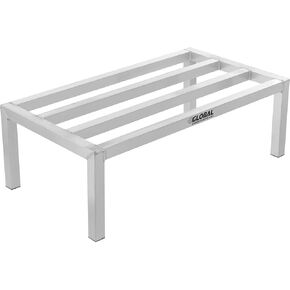 Global Industrial Aluminum Dunnage Rack, 3000 Lbs Load Capacity, 24" W x 18" D x 8" H, Commercial Food Service Storage Rack for Restaurants Kitchen Warehouse Supermarket in Kuwait