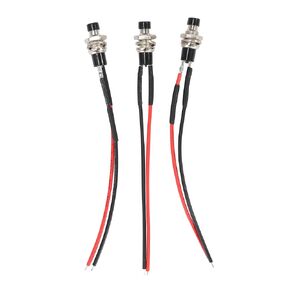 3 قطعة مفتاح زر الضغط 12 فولت 5AMP SPST تشغيل/إيقاف مفتاح صغير سلكي مسبقًا in Kuwait