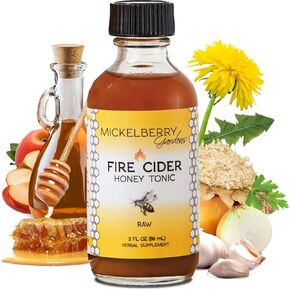 Fire Cider Apple Cider Vinegar Honey Tonic with Organic Turmeric Root, Ginger Root & Dandelion - Natural Digestion & Immune Support (8 Ounces) in Saudi Arabia