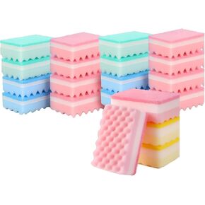 20 Pack, The Third Generation Dishwashing Sponge, Scrub Sponge, The Wave Shaped Design Makes Them More Suitable for scenarios Such as Kitchen Tableware, countertops, Walls, Porcelain, Etc in Saudi Arabia