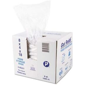 حقيبة طعام متعددة الأغراض قابلة لإعادة الاستخدام من Inteplast، مقاس 8 × 4 × 18، أبيض، بولي إيثيلين (PE)، إغلاق بالسحب in Kuwait