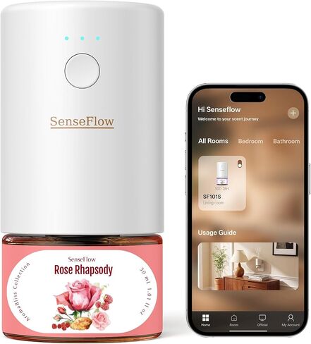 SF101S Pro Smart Plug in Air Freshener for Home, Waterless Essential Oil Diffuser, Aromatherapy Home Diffuser, 120-Day Natural Aroma Mist – Free 30ml White Tea (Espresso Brown) in Kuwait