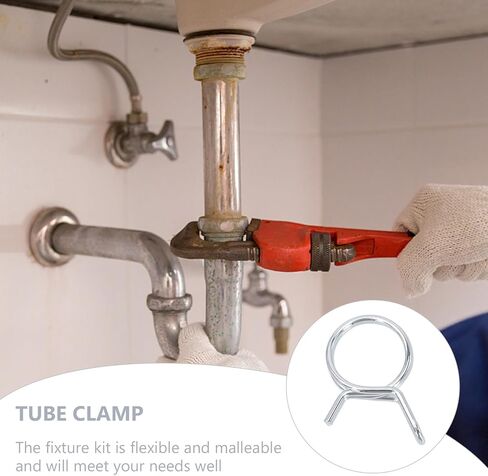 150 قطعة مشابك خرطوم زنبركية مزدوجة الأسلاك، مشابك أنبوبية لأنابيب المياه، مشابك زنبركية قابلة للتعديل للسباكة والاستخدام الصناعي، مقاسات من Φ5 إلى Φ14 مم in Kuwait