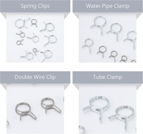 150 قطعة من مشابك خرطوم الفولاذ المقاوم للصدأ ذات السلك المزدوج، Φ5-φ14 مشابك أنبوب مرنة لخطوط المياه والوقود، مجموعة مشابك تركيب السباكة الصناعية in Kuwait