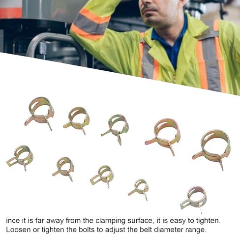 تشكيلة مشابك خرطوم زنبركية، طقم مشابك زنبركية 100 قطعة مع 10 أحجام، مشابك زنبركية للخرطوم قابلة للتعديل لخط الوقود، خرطوم السيليكون، أنابيب الهواء والماء in Kuwait