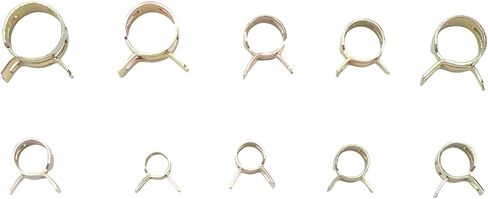 تشكيلة مشابك خرطوم زنبركية، طقم مشابك زنبركية 100 قطعة مع 10 أحجام، مشابك زنبركية للخرطوم قابلة للتعديل لخط الوقود، خرطوم السيليكون، أنابيب الهواء والماء in Kuwait