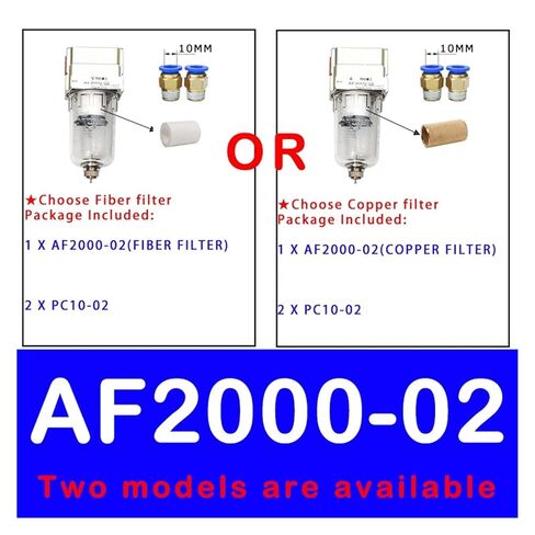 AF2000-02 1/4" AF3000-03 3/8" AF4000-04 1/2" Pneumatic Air Filter Compressor Filter Manual Drain Oil Separator Copper Filter Element(AF2000-02+PC10-02) in Saudi Arabia