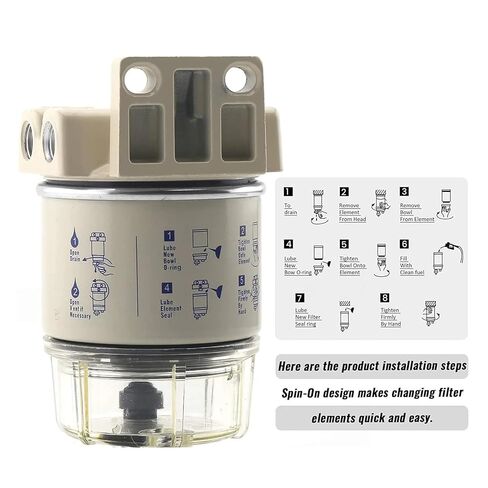 R12T فلتر فاصل الوقود / الماء المحرك 140R 120AT S3240 NPT ZG1 / 4-19 مجموعة كاملة من قطع غيار السيارات in Kuwait