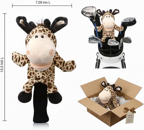 Cute Giraffe Soft Plush Golf Club Driver Headcover – Funny Cute Animal Cartoon Cover for Driver or Fairway Wood, Functional Stuffed Cartoon Protector Fits 460cc, Stylish Accessories for Men Women in Saudi Arabia