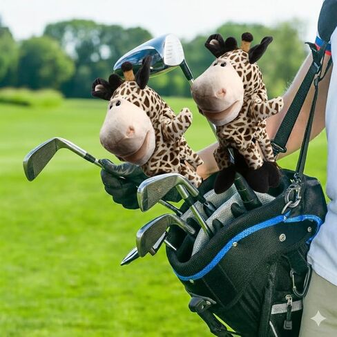 Cute Giraffe Soft Plush Golf Club Driver Headcover – Funny Cute Animal Cartoon Cover for Driver or Fairway Wood, Functional Stuffed Cartoon Protector Fits 460cc, Stylish Accessories for Men Women in Saudi Arabia