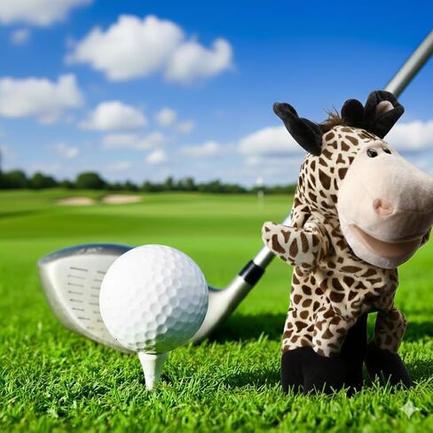 Cute Giraffe Soft Plush Golf Club Driver Headcover – Funny Cute Animal Cartoon Cover for Driver or Fairway Wood, Functional Stuffed Cartoon Protector Fits 460cc, Stylish Accessories for Men Women in Saudi Arabia