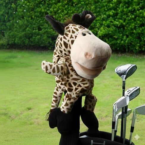 Cute Giraffe Soft Plush Golf Club Driver Headcover – Funny Cute Animal Cartoon Cover for Driver or Fairway Wood, Functional Stuffed Cartoon Protector Fits 460cc, Stylish Accessories for Men Women in Saudi Arabia