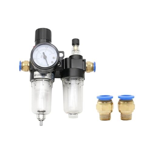 AFC2000 AFR2000+AL2000 G1/4 ضاغط الهواء فاصل الزيت والماء فلتر الهواء منظم صمام تخفيض الضغط (تركيب الكمبيوتر 12 مم) in Kuwait