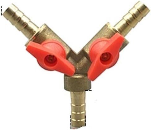 1 Pcs 6 8 10 12mm Hose Barb Y Type Triple 3 Way Brass Stop Ball Valve Pipe Fittings Connection Adapter for Gas, Water, Oil, Air(19mm-2way) in Saudi Arabia