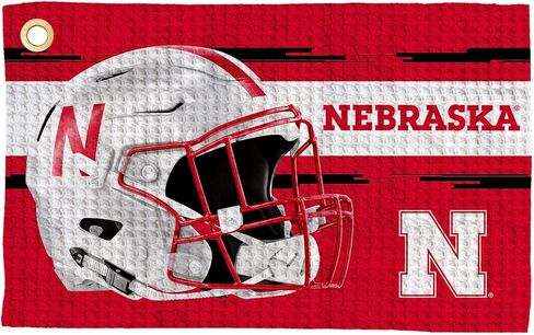 Northwest NCAA Nebraska Cornhuskers Golf Towel, Official Licensed Microfiber Waffle Fabric, Absorbent 16x25 in Club Cleaning Accessory, Light Up Design in Saudi Arabia