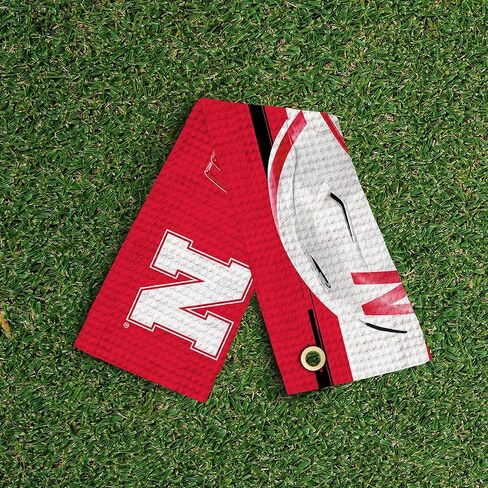 Northwest NCAA Nebraska Cornhuskers Golf Towel, Official Licensed Microfiber Waffle Fabric, Absorbent 16x25 in Club Cleaning Accessory, Light Up Design in Saudi Arabia