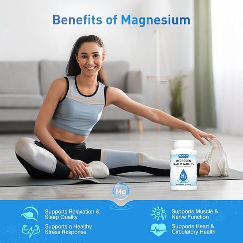 Hydrogen Water Tablets with Magnesium, Up to 12 PPM Molecular Hydrogen Tablets for Drinking Water, Support Oxidative Balance & Energy Metabolism (60 Counts, Unflavored) in Saudi Arabia