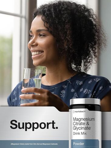 Horbaach Magnesium Citrate & Glycinate | 325 mg | 16 oz | Raspberry Lemon Flavored Drink Mix | Vegan, Non-GMO and Gluten Free in Saudi Arabia