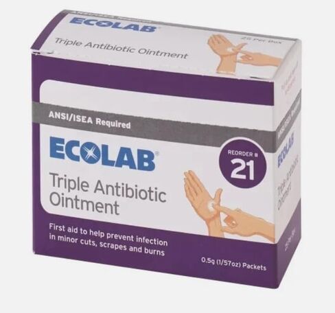 مرهم مضاد حيوي ثلاثي من إيكولاب، 25 قطعة-92373- إعادة الطلب رقم 21-1 حزمة (EXP: 2027) in Kuwait