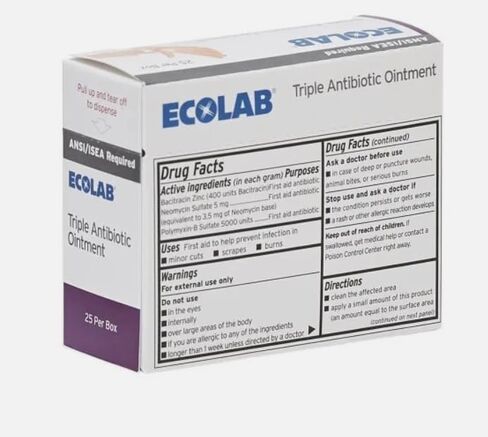 مرهم مضاد حيوي ثلاثي من إيكولاب، 25 قطعة-92373- إعادة الطلب رقم 21-1 حزمة (EXP: 2027) in Kuwait