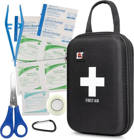 مجموعة الإسعافات الأولية المكونة من 53 قطعة من Avalanche، مجموعة لوازم الطوارئ المدمجة للمنزل أو المدرسة أو السيارة أو السفر أو الرياضة أو التخييم في علبة إسفنجية صلبة، مجموعة إسعافات أولية صغيرة محمولة، مموهة in Kuwait