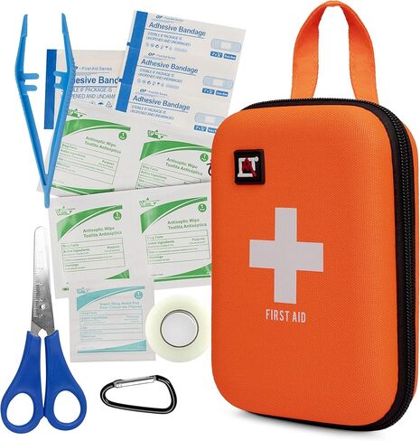 Avalanche 53 Pieces First Aid Kit, Compact Emergency Supplies Kit for Home, School, Car, Travel, Sports or Camping in Hard Shell Foam Case, Portable Mini First Aid Kit, Camo in Saudi Arabia