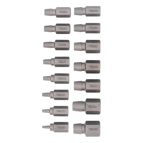 15Pcs Screw Extractor Set Hex Head Easy Out Cr Mo Damaged Broken Remover Tool Kit in Saudi Arabia