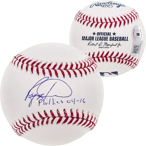 رايان هوارد موقعة من البيسبول فيليز "Phillies 04-16" Beckett BAS QR Stock #202599 in Kuwait