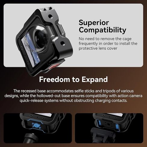 Metal Case for DJI Osmo 360 Accessories, Aluminum Camera Cage with Multiple Expansion Mount, Osmo360 Safty Lock Protective Frame with Lens Cap in Saudi Arabia
