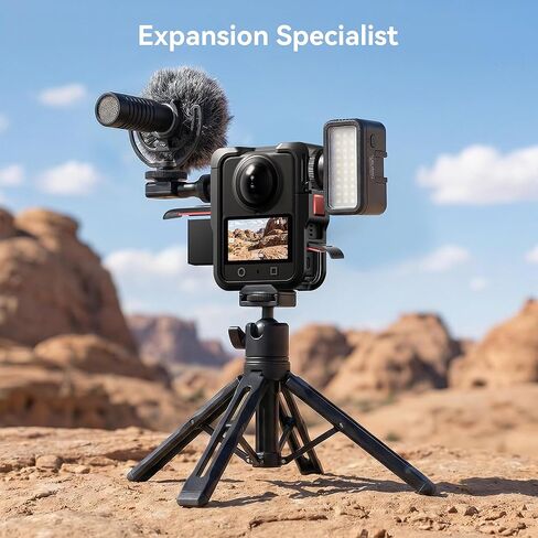 Metal Case for DJI Osmo 360 Accessories, Aluminum Camera Cage with Multiple Expansion Mount, Osmo360 Safty Lock Protective Frame with Lens Cap in Saudi Arabia