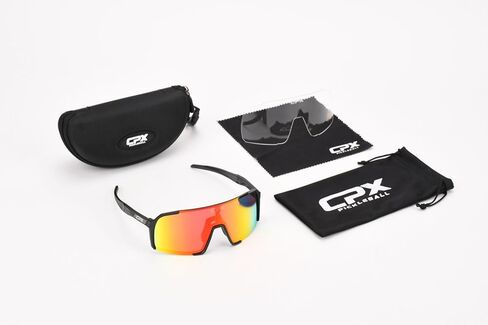 CPX Reflex Performance Pickleball Glasses – Interchangeable Lenses (Polarized & Clear) – Lightweight, Impact-Resistant Frame – UV Protection – Indoor & Outdoor Court Use – Includes Case & Accessories in Saudi Arabia