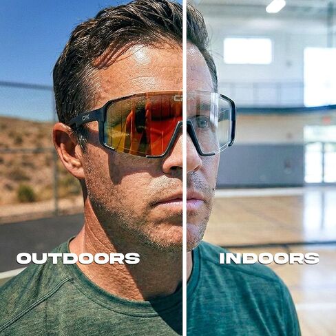 CPX Reflex Performance Pickleball Glasses – Interchangeable Lenses (Polarized & Clear) – Lightweight, Impact-Resistant Frame – UV Protection – Indoor & Outdoor Court Use – Includes Case & Accessories in Saudi Arabia