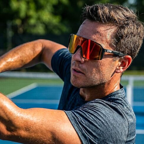 CPX Reflex Performance Pickleball Glasses – Interchangeable Lenses (Polarized & Clear) – Lightweight, Impact-Resistant Frame – UV Protection – Indoor & Outdoor Court Use – Includes Case & Accessories in Saudi Arabia