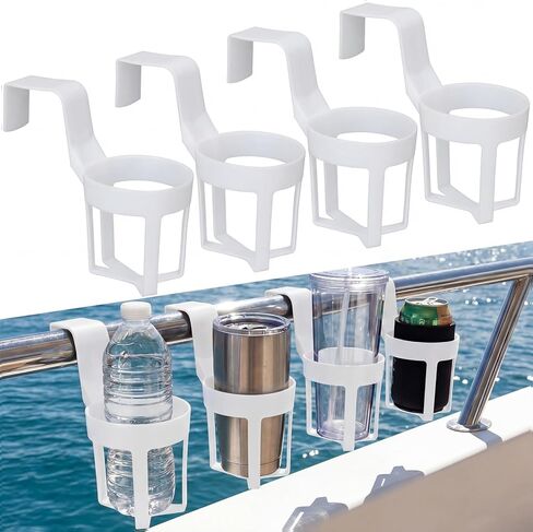 4 Pcs Marine Boat Rail Cup Holder No-Drill Cruise Boat Rail Cup Holder for Drinks Mugs Water Bottle Gifts in Saudi Arabia