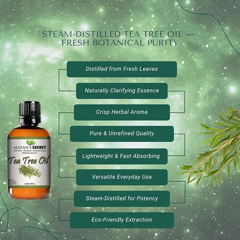 زيت شجرة الشاي العطري - 100% نقي وطبيعي بدرجة علاجية من ميلاليوكا الأسترالية، زجاجة زجاجية ضخمة بوزن 118 مل in Kuwait